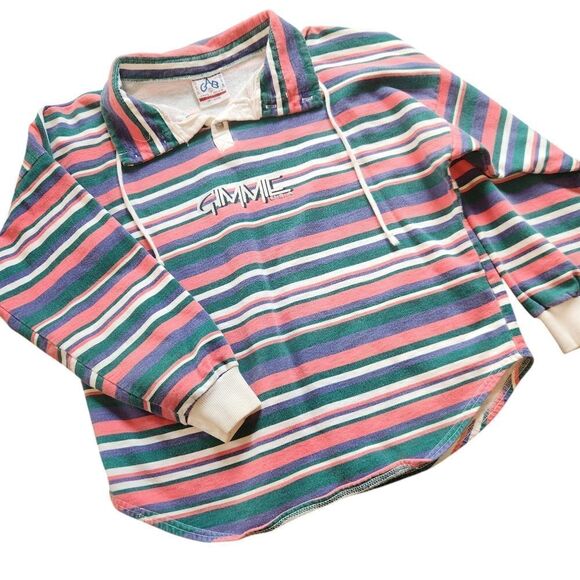 Vintage Y2K Shirt Womens Small Oversize GAB Gimmie a Break Stripe 90s - Picture 1 of 7